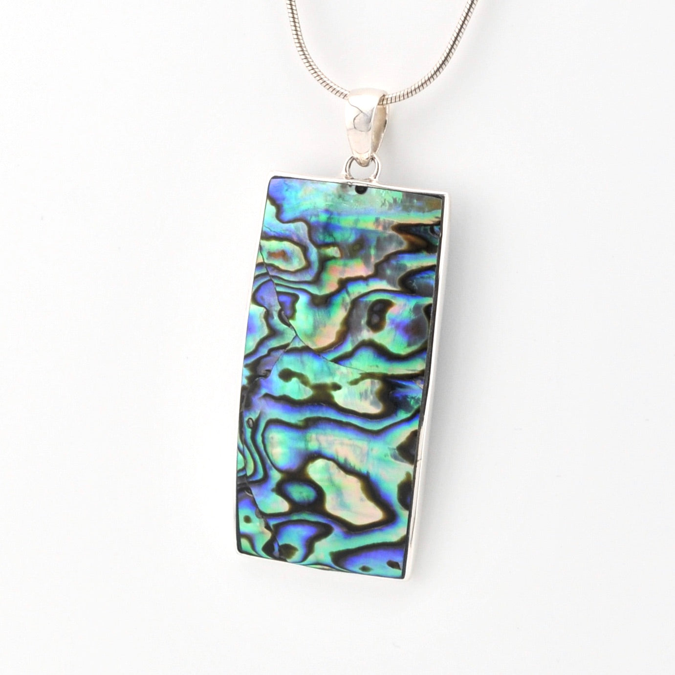 Silver Abalone Rectangle Pendant