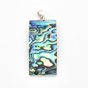 Silver Abalone Rectangle Pendant Without Chain