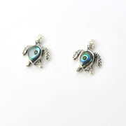 Silver Abalone Sea Turtle Post Earrings