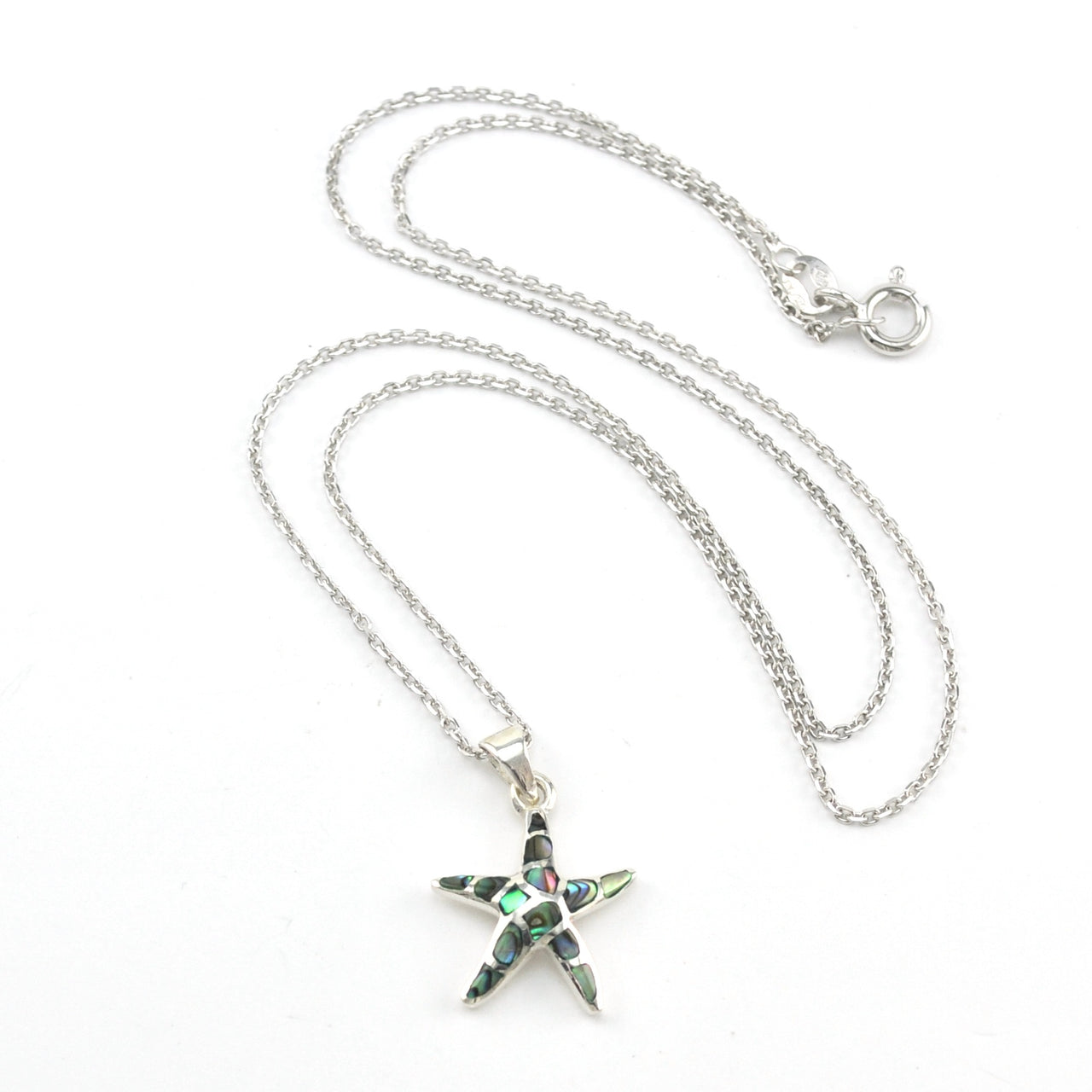 Silver Abalone Starfish Necklace