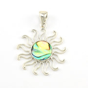 Silver Abalone Sun Pendant