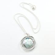 Silver Ancient Roman Glass Double Circle Necklace