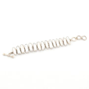 Silver Biwa Pearl Link Toggle Bracelet