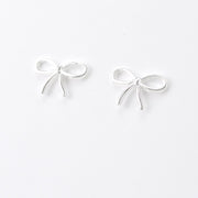 Silver Bow Post Earrings