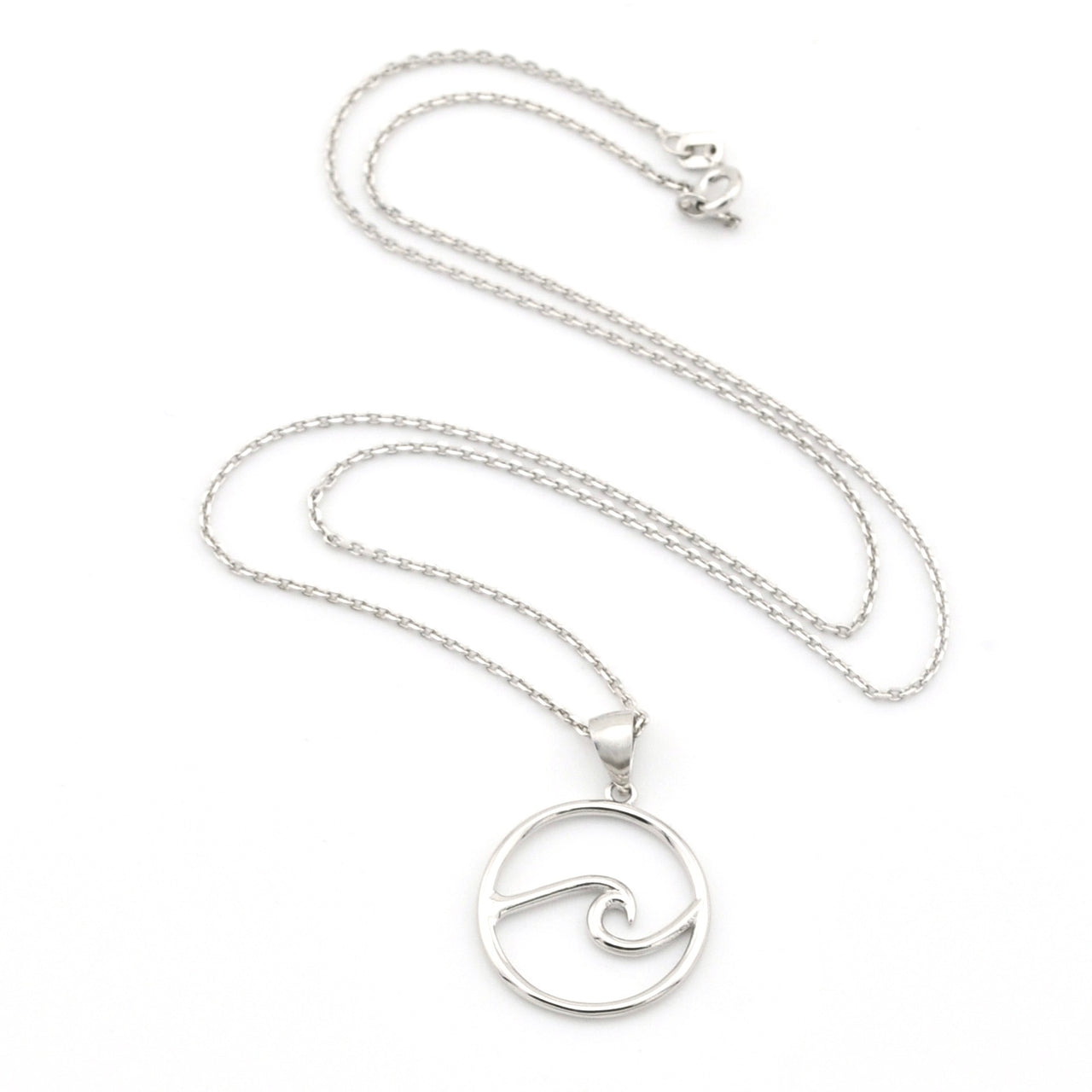 Silver Circle Wave Necklace
