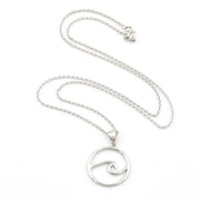 Silver Circle Wave Necklace