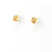 Pair of citrine earrings on a white background