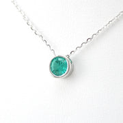 Silver Created Pariaba 2ct Round Necklace