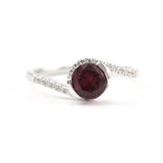 Silver Created Ruby 1.1ct CZ Swirl Ring