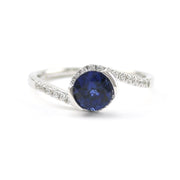 Silver Created Sapphire 1.1ct CZ Swirl Ring