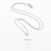 Silver Cross 12x25mm Necklace