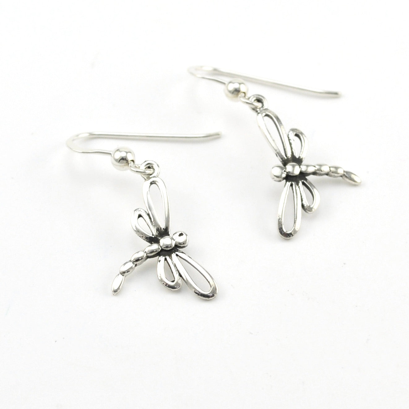 Silver Dragonfly Dangle Earring