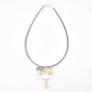 Silver Gold Organic Shaped Pendant Necklace