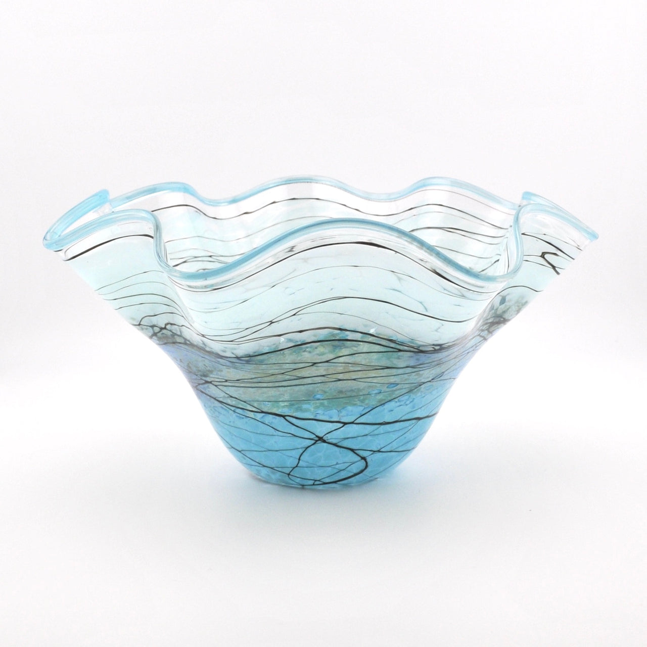 Silver Green Lightning Fluted Bowl