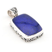 Silver Lapis 16x22mm Rectangle Pendant