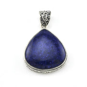 Silver Lapis 22x22mm Wide Tear Bali Pendant without chain