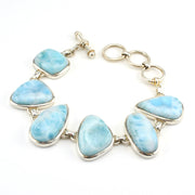 Silver Larimar Link Toggle Bracelet