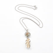 Silver Malabar Shell and Nautilus Shell Necklace