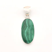 Green malachite pendant on a white background