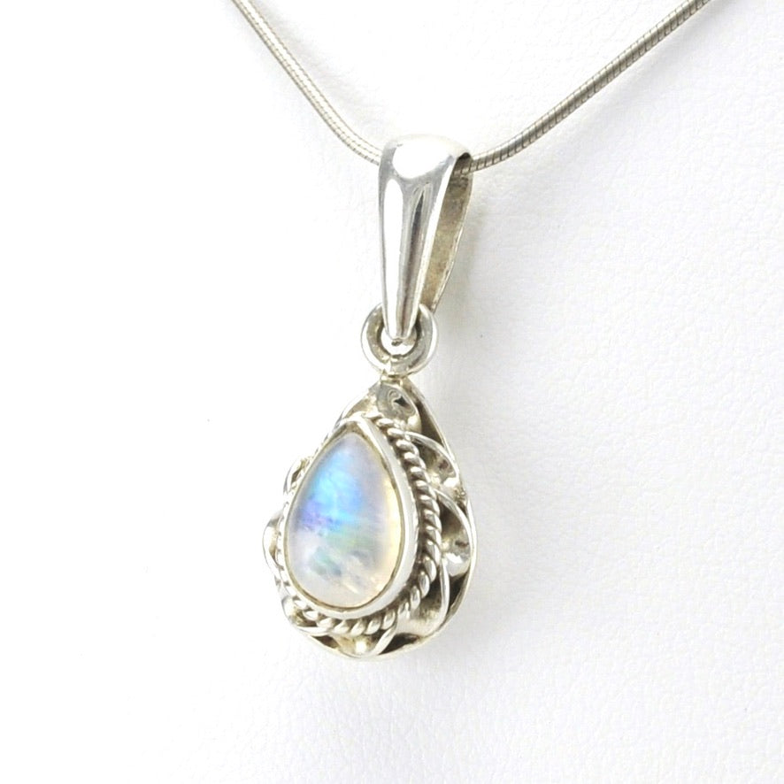 Silver Moonstone 6x9mm Tear Pendant