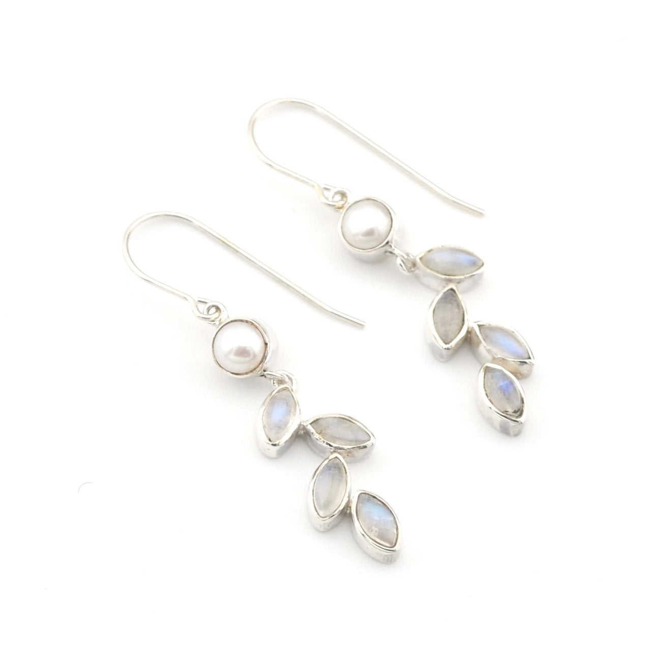 Moonstone Marquise Pearl Earrings