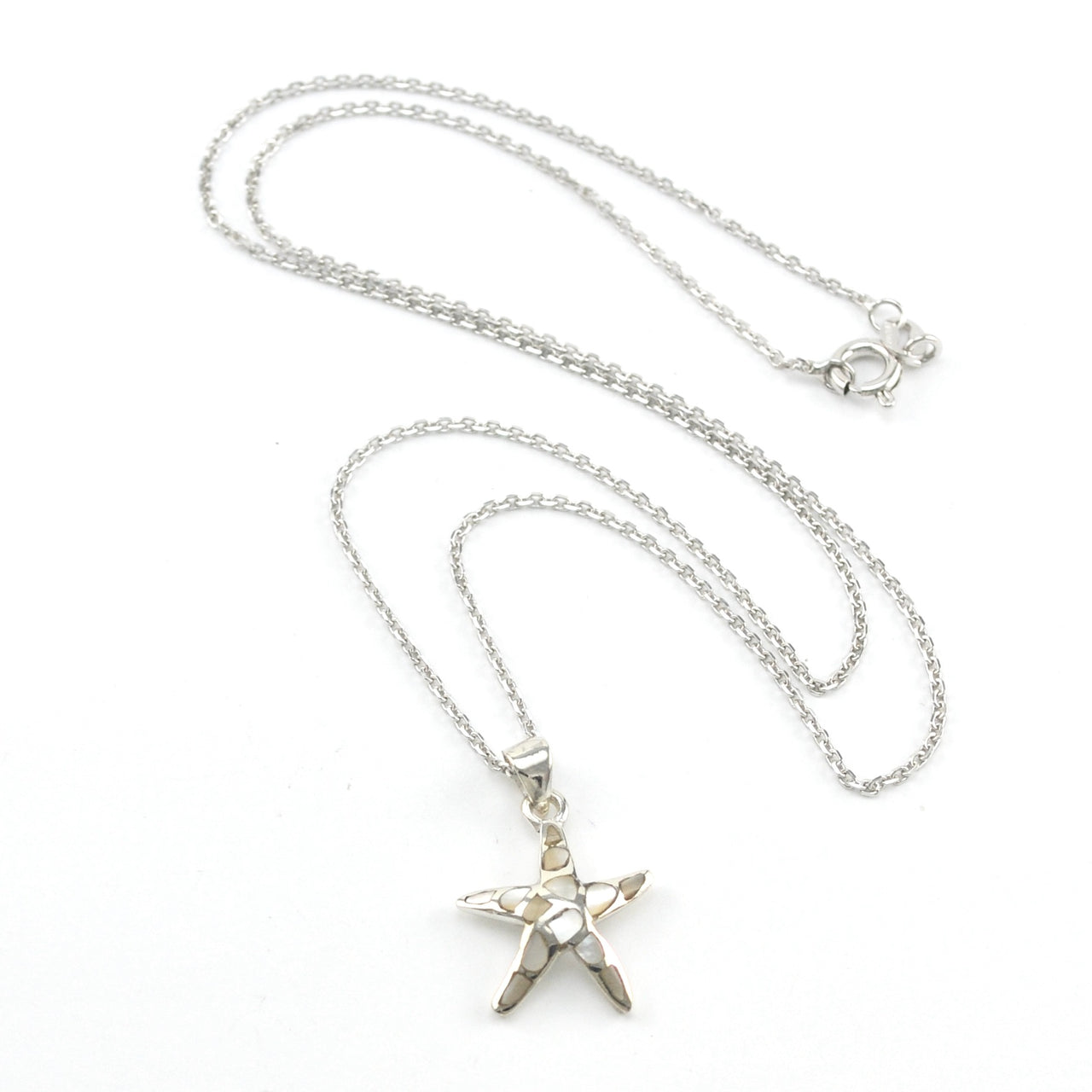 Silver Mother of Pearl Starfish Necklace