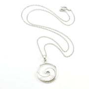 Silver Mother of Pearl Wave Necklace