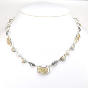 Silver Nautilus White Topaz Malabar Shell Necklace