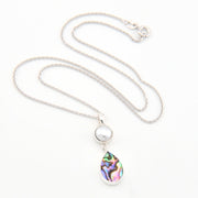 Silver Pearl Abalone Pendant Necklace