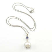 Silver Pearl Tanzanite Necklace