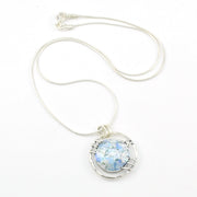 Silver Roman Glass Round Necklace