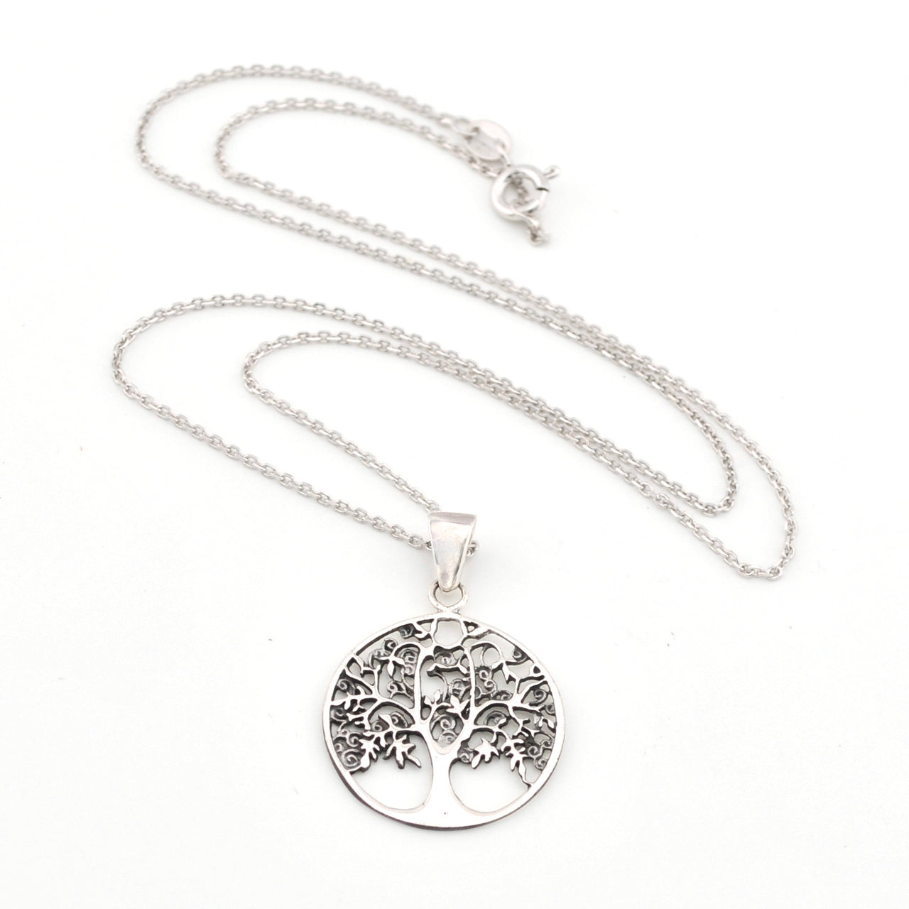 Silver Round Tree of Life Necklace