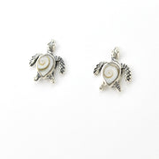 Silver Shiva Shell Turtle Stud Earrings