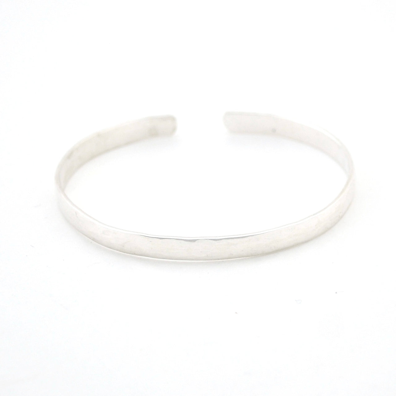 Silver Silver Hammered 4mm Cuff Bracelet