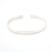 Silver Silver Hammered 4mm Cuff Bracelet