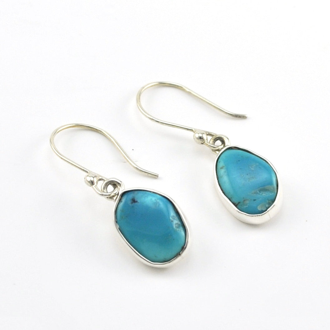 Silver Sleeping Beauty Turquoise Earrings