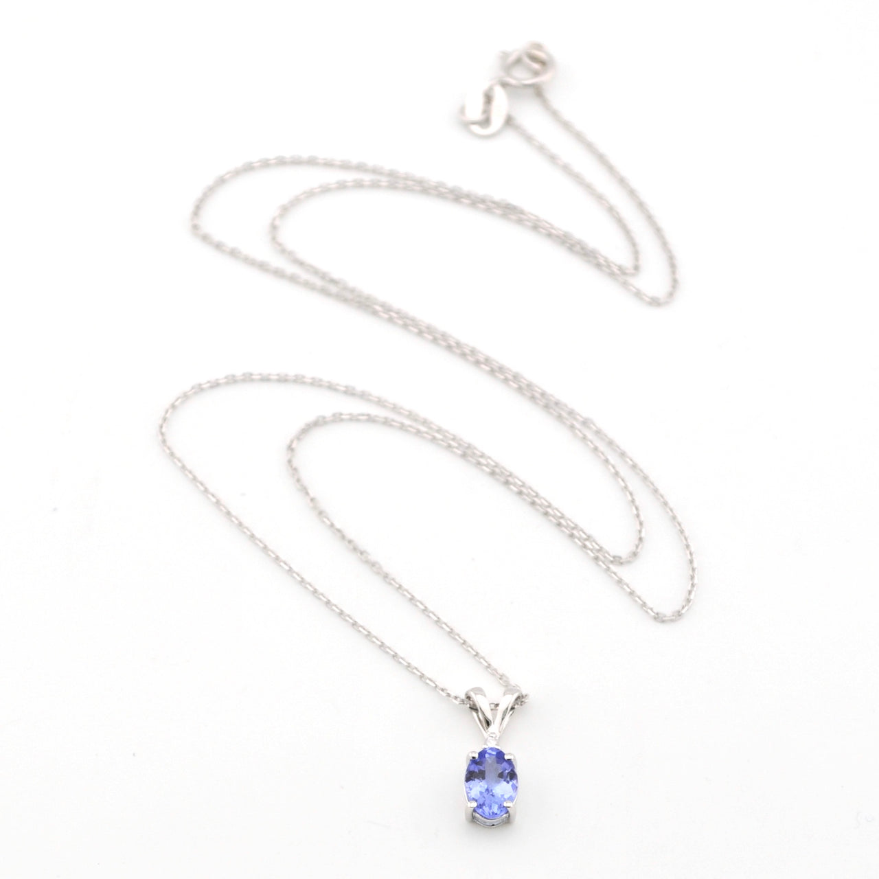 Silver Tanzanite .08ct Diamond .02 Necklace
