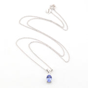 Silver Tanzanite .08ct Diamond .02 Necklace