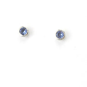 Silver Tanzanite .5ct 4mm Round Post Earrings