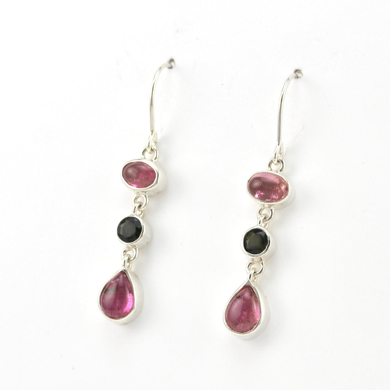 Silver Tourmaline Dangle Earrings