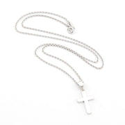 Silver Wide Cross 12x18mm Necklace
