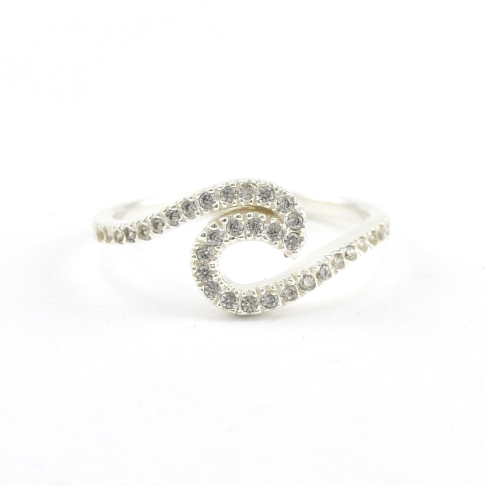  Size 9 CZ Wave Ring