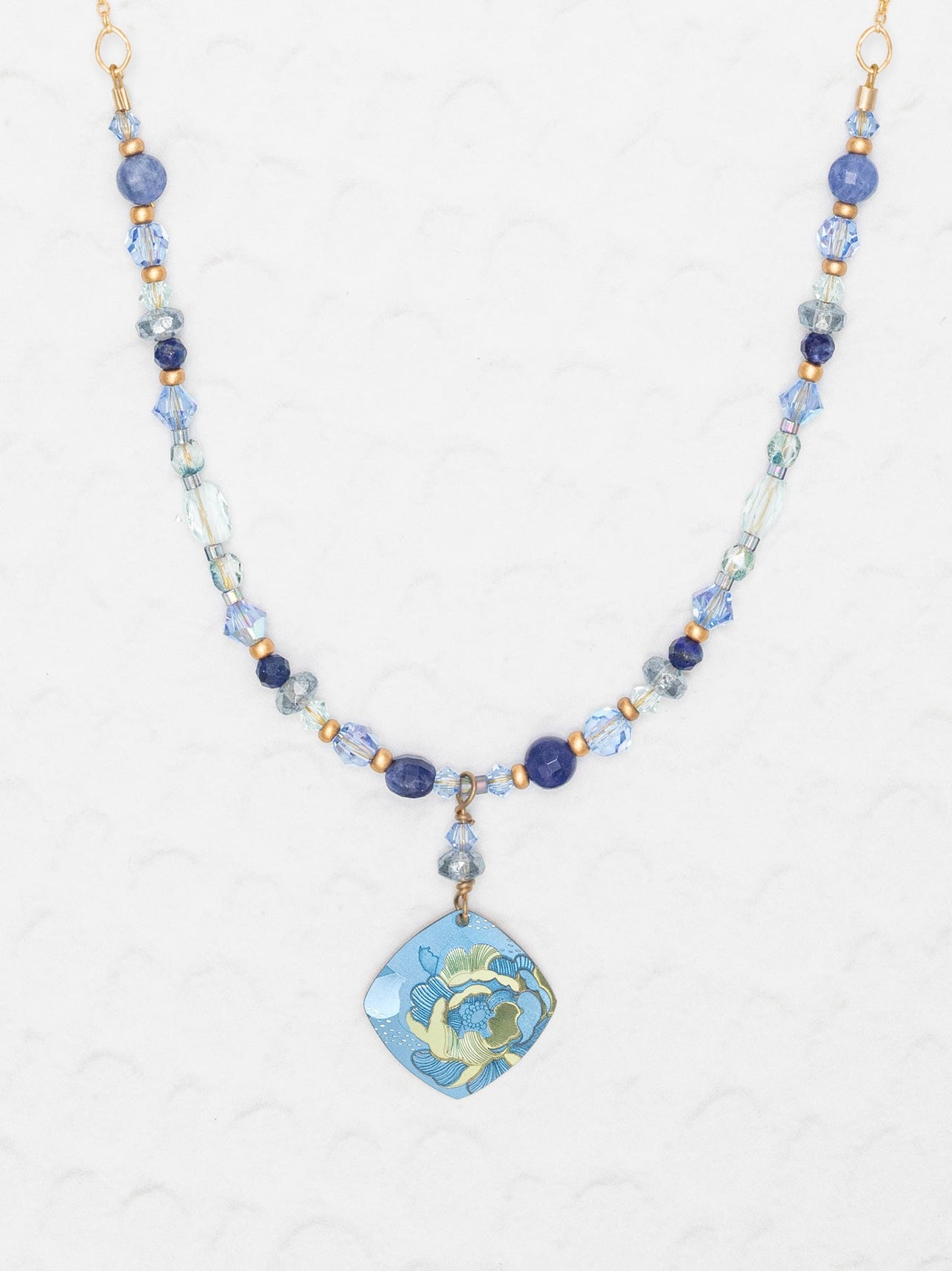 Sky Blue Elena Beaded Necklace