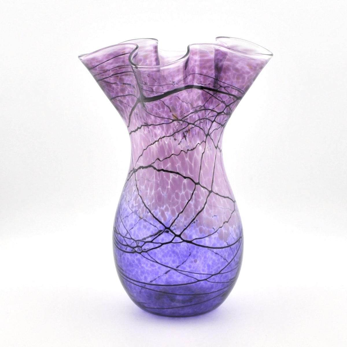 Small Silver Purple Lightning Fluted Vase