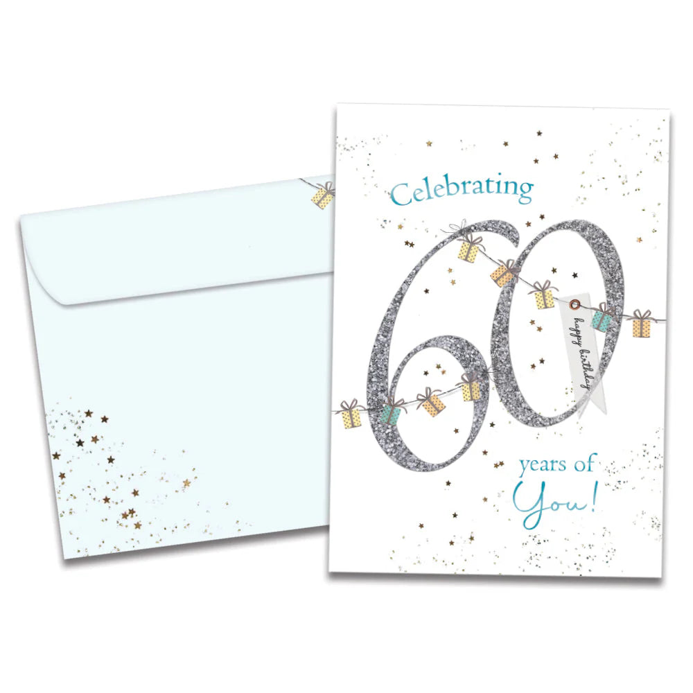 Spectacular 60 Birthday Card on white background