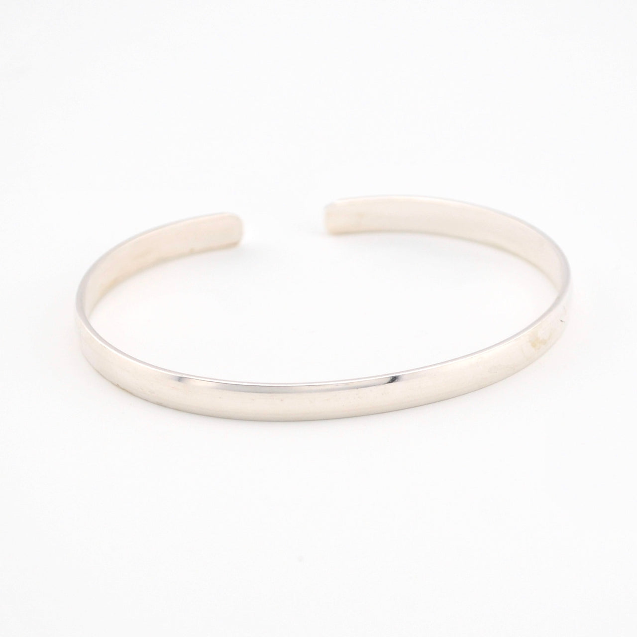 Silver bracelet on a white background