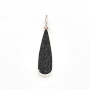 Sterling Silver Black Druzy Agate Tear Pendant