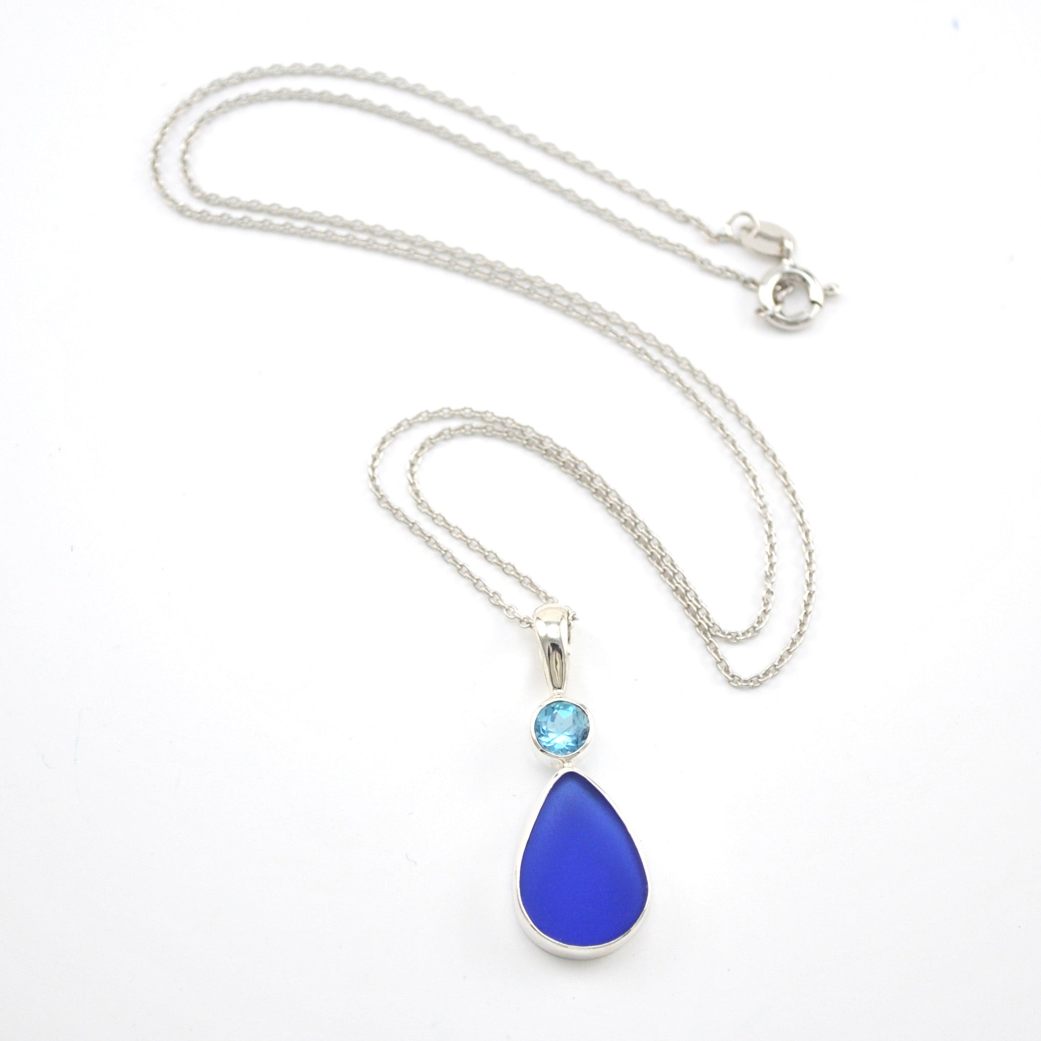 Cobalt Blue Sea 2024 Glass Necklace