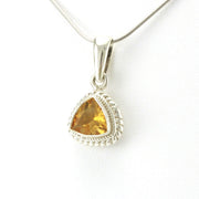 Sterling Silver Citrine 9mm Trillion Pendant