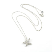 Sterling Silver Cubic Zirconia Starfish Necklace